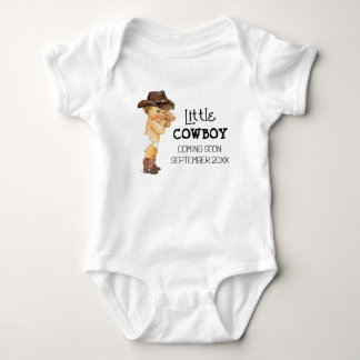 Cowboy kommt bald Schwangerschaftsankündigung Baby Strampler