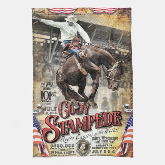 Cowboy Küchen Geschirrtuch (Vertikal)