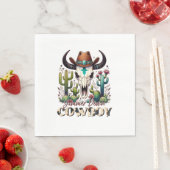 Cowboy-Kuh Skull-Western-Kaktus Serviette (Beispiel)