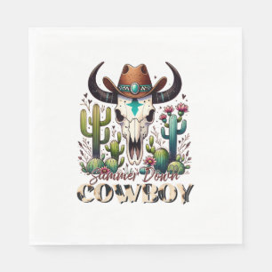 Cowboy-Kuh Skull-Western-Kaktus Serviette