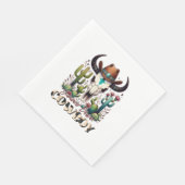Cowboy-Kuh Skull-Western-Kaktus Serviette (Ecke)