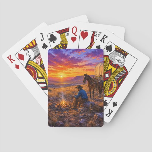 Cowboy-Lagerfeuer-Glühende Spielkarten (Rückseite)