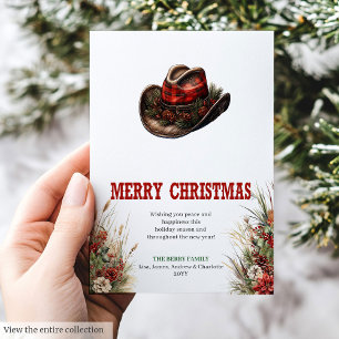 Cowboy-Land-Weihnachtsgrußkartendesign Feiertagskarte