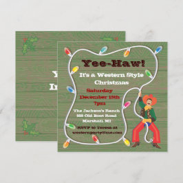 Cowboy Lasso Weihnachtsfeiertage Party Einladungen