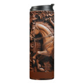 Cowboy Leather Look Brown Pferd Thermosbecher (Nach links gedreht)