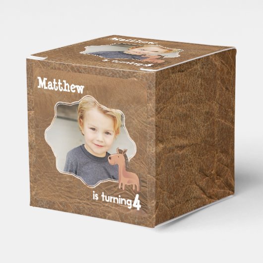 Cowboy Leather mit Pferd-Foto Geschenkschachtel (Vorderseite)