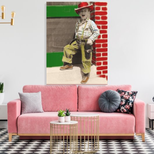 Cowboy Leinwanddruck (Insitu (Wohnzimmer))