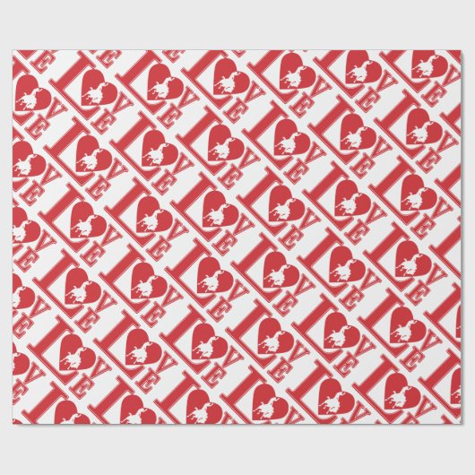 Cowboy Liebe, ich Liebe Cowboys Geschenkpapier (Flach)