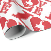 Cowboy Liebe, ich Liebe Cowboys Geschenkpapier (Rolleneckpunkt)