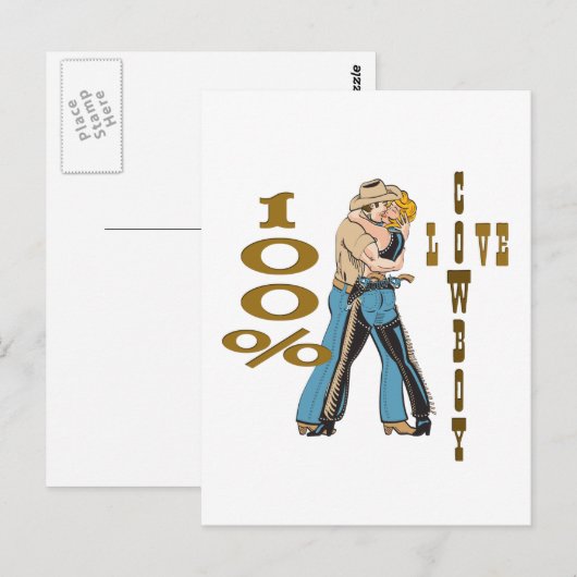 Cowboy-Liebe Postkarte (Vorne/Hinten)