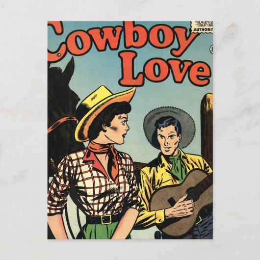 Cowboy-Liebe Postkarte (Vorderseite)