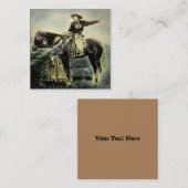 Cowboy Liebe Vintag Magic Lantern Slide Quadratische Visitenkarte (Vorne/Hinten)