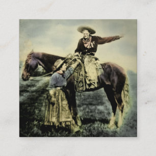 Cowboy-Liebe Vintage-Magisches-Laternenbild Quadratische Visitenkarte