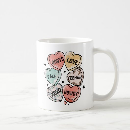 Cowboy Liebe - Western Herz Kaffeetasse (Rechts)