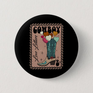 Cowboy-Liebesbrief, Retro-Valentinstag, Howdy West Button