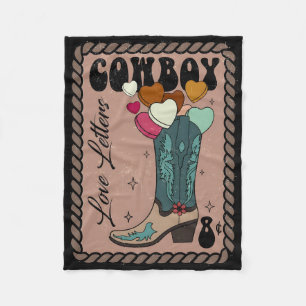 Cowboy-Liebesbrief, Retro-Valentinstag, Howdy West Fleecedecke