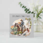 Cowboy-Liebhaber des coolen Westerns Einladung (Stehend Vorderseite)