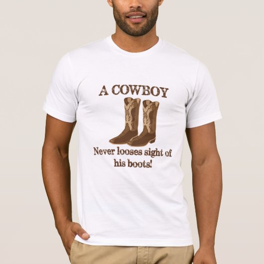 Cowboy liebt nie den Blick auf seinen Stiefel West T-Shirt (Vorderseite)