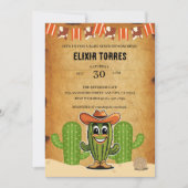 Cowboy Little Cactie Cactus Baby Shower Einladung (Vorderseite)