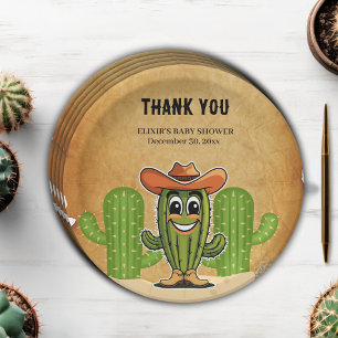 Cowboy Little Cactie Cactus Baby Shower Pappteller