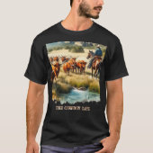 Cowboy Live Long Horn Cattle Roundup T-Shirt (Vorderseite)