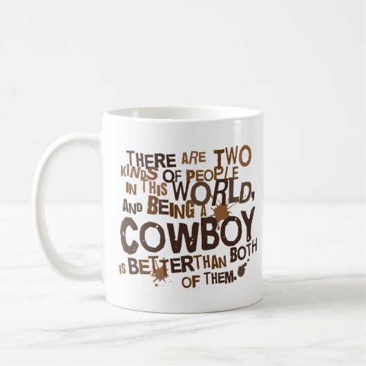 Cowboy-(lustiges) Geschenk Kaffeetasse (Links)