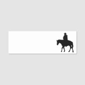 Cowboy Man Reitpferde Western Silhouette Namensschild (Vorderseite)