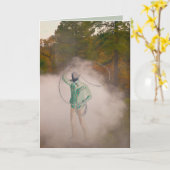 Cowboy man roping stirring up dust out west karte (Gelbe Blume)