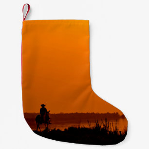 Cowboy Männer reiten bei Sonnenuntergang Vintagen  Kleiner Weihnachtsstrumpf