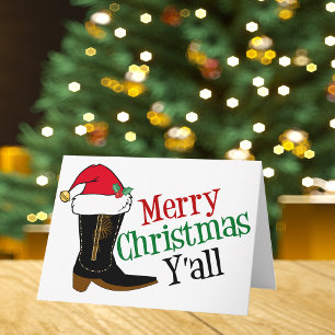 Cowboy Merry Christmas Yall Feiertagskarte