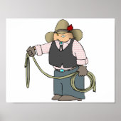 Cowboy mit einem Lasso-Poster Poster (Vorne)