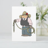 Cowboy mit einer Lasso-Einladung Einladung (Stehend Vorderseite)