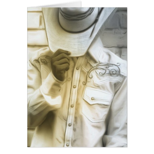 Cowboy mit Hut und Western Shirt Western Card (Vorne)