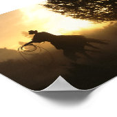 Cowboy mit Lasso in Sunset Poster (Ecke)
