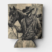Cowboy mit Pferdesattel Western Art Dosenkühler (Vorderseite)