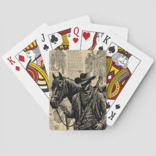 Cowboy mit Pferdesattel Western Art Spielkarten