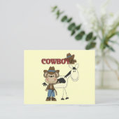 Cowboy mit Pferdeschirmen und Geschenken Postkarte (Stehend Vorderseite)