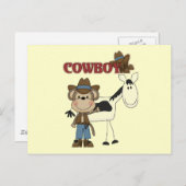 Cowboy mit Pferdeschirmen und Geschenken Postkarte (Vorne/Hinten)