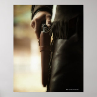 Cowboy mit Pistole in Holster Poster