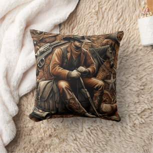 Cowboy mit Pistole: Wild-West-Porträt Kissen