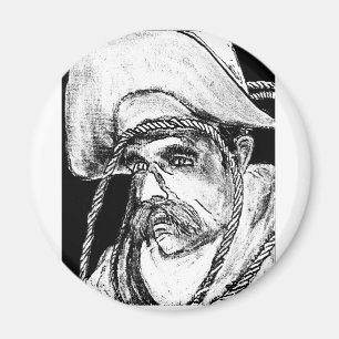 Cowboy mit Rope B&W2 Gibney The MUSEUM Zazzle Gi Magnet