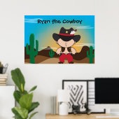 Cowboy mit Sheriff hat Zimmerdekor Poster (Heimbüro)