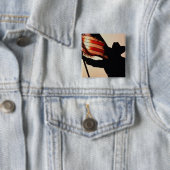 Cowboy mit US Flagge, Silhouette Button (Beispiel)