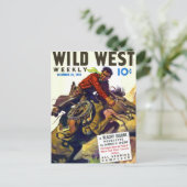 Cowboy mit wildem Buckpferd Postkarte (Stehend Vorderseite)