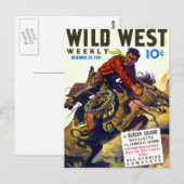 Cowboy mit wildem Buckpferd Postkarte (Vorne/Hinten)