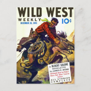 Cowboy mit wildem Buckpferd Postkarte