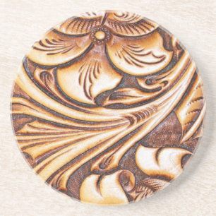 Cowboy-Mode-Western-Land bearbeitetes Leder Getränkeuntersetzer