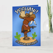 Cowboy Moose Birthday Card Karte (Vorderseite)