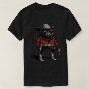 Cowboy Mops Dog   Funny Western Outfit Meme T-Shirt