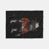 Cowboy Mops Dog Funny Western Outfit Red Mops Cowb Fleecedecke (Vorderseite (Horizontal))
